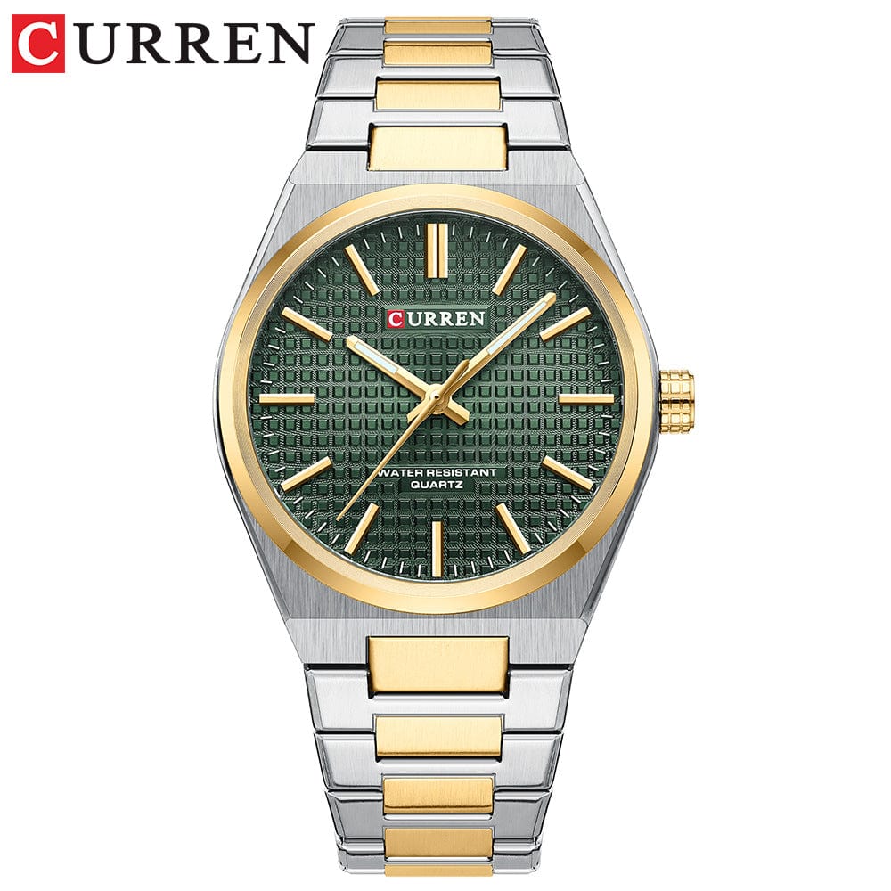 Menaful™ gold+green Men's simple and fashionable business quartz watch (Japanese movement)