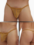 menaful Gold / M Men's Mesh Pouch Thong