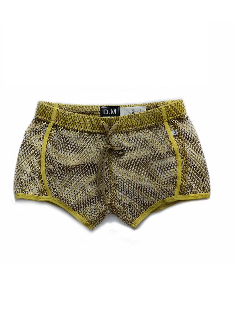 menaful Gold / M Sexy Mesh Breathable Home Boxer Shorts