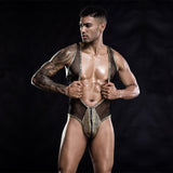 Menaful™ gold Men's Golden Erotic Jumpsuit