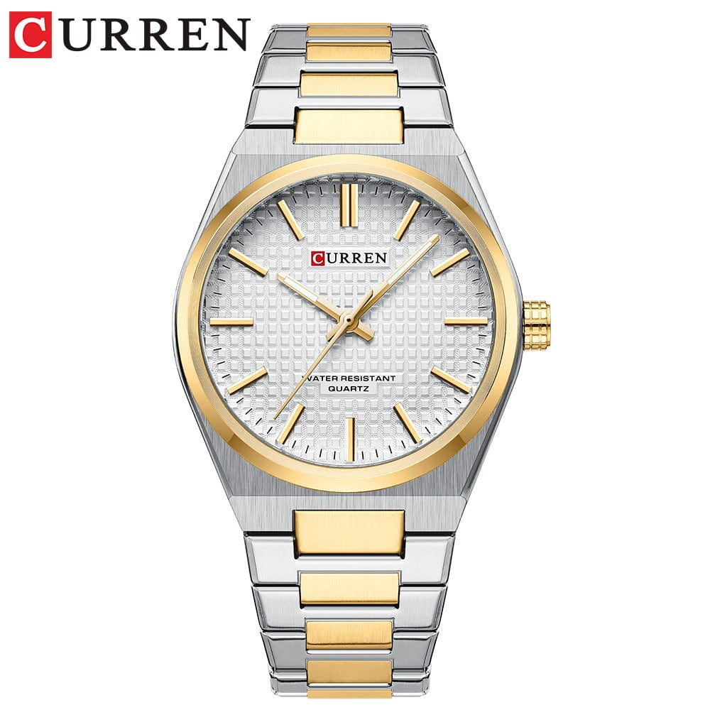 Menaful™ gold+white Men's simple and fashionable business quartz watch (Japanese movement)