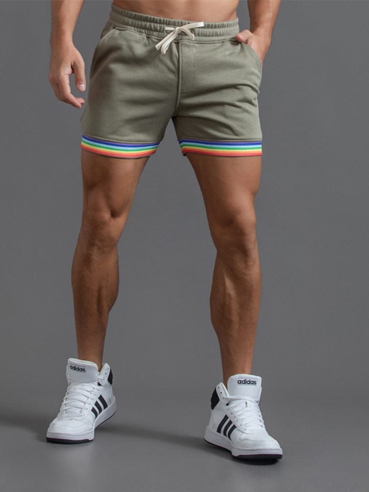 menaful Gray Green / S Men's Cotton Sports Shorts