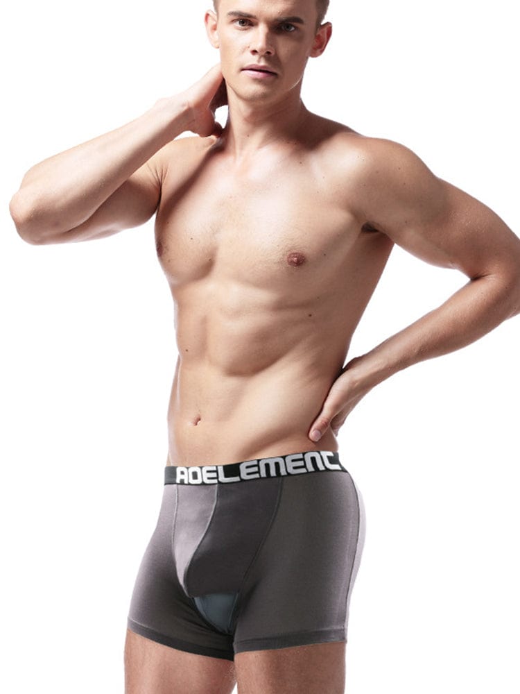 menaful Gray / L U-bag Breathable Men's Dual Pouch Trunks