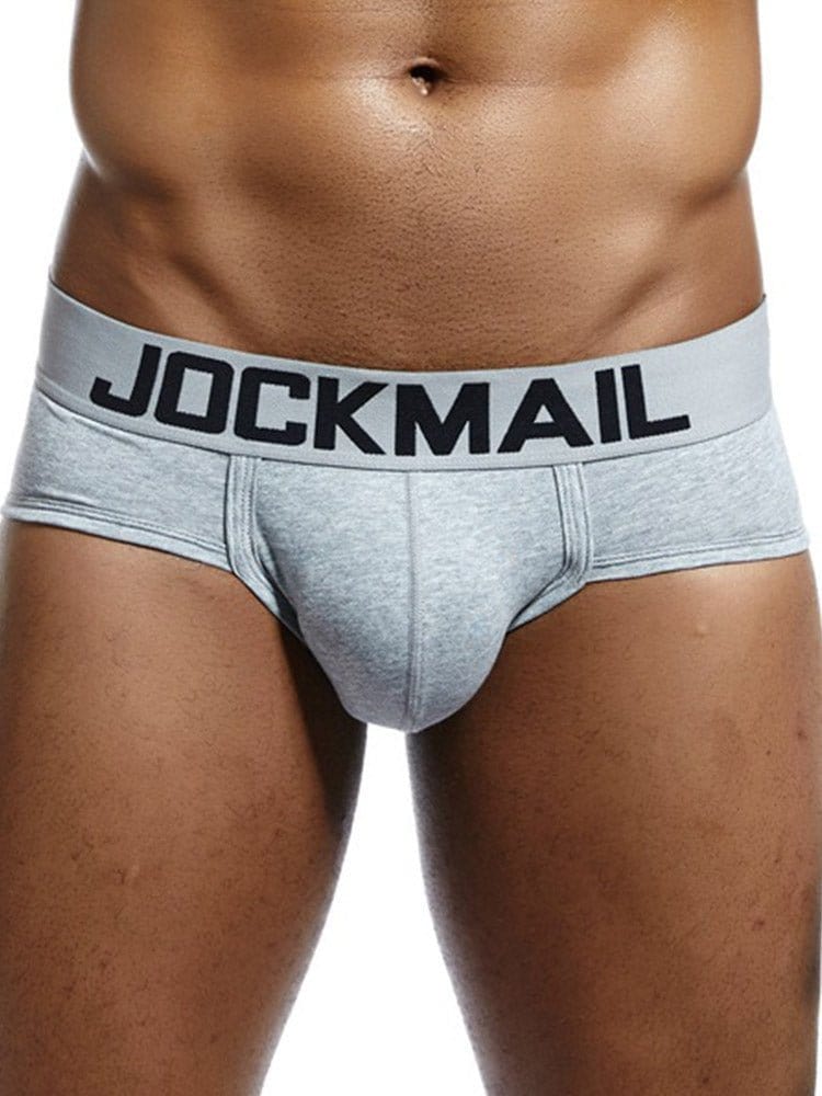 menaful Gray / M Cotton Sweat Absorbing Letter Boxer Briefs