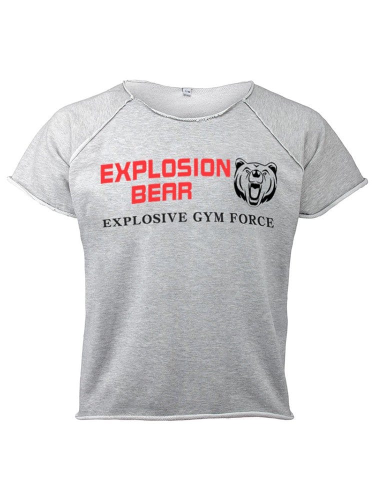 menaful Gray / M Explosion Bear Men's Short Sleeve T-Shirt