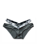 menaful Gray / M Low Waist Sexy Bulge Pocket Briefs