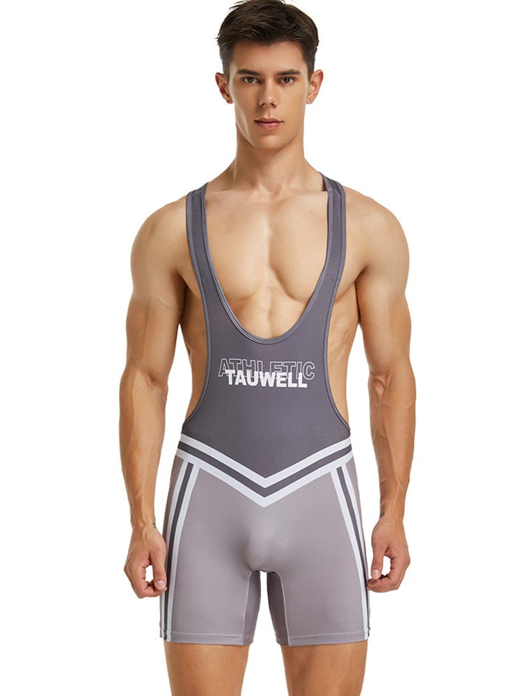 menaful Gray / M Men's Fitness Bodysuit