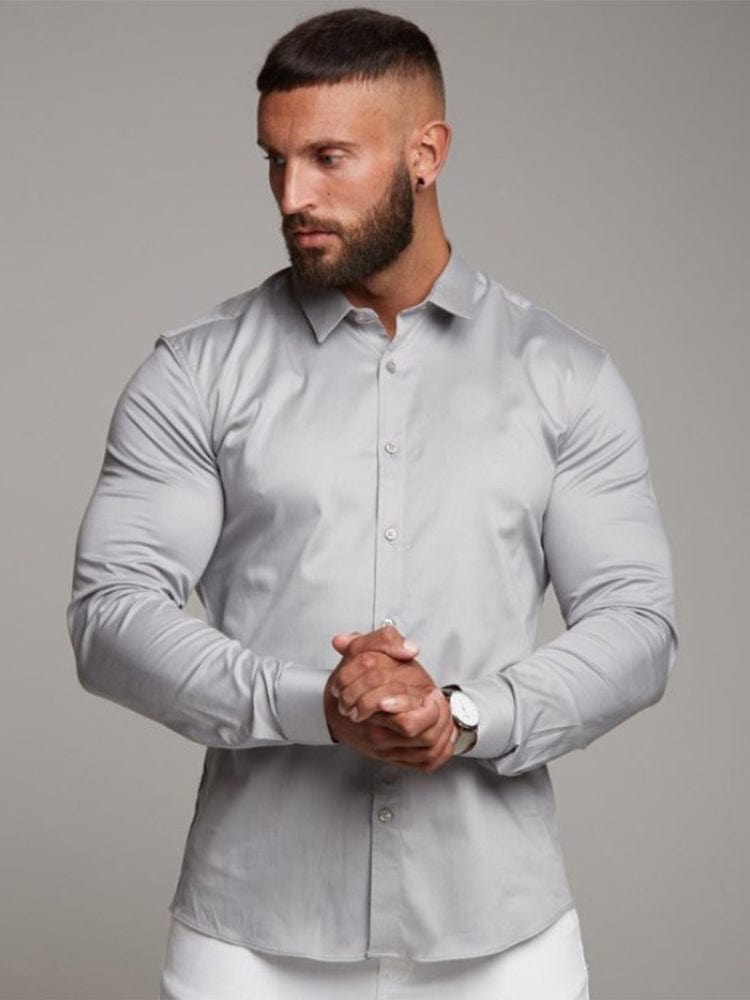 menaful Gray / M Men's Fitness Long Sleeve Sports Shirt