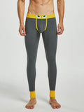 menaful Gray / M Men's Long Johns U Convex Leggings