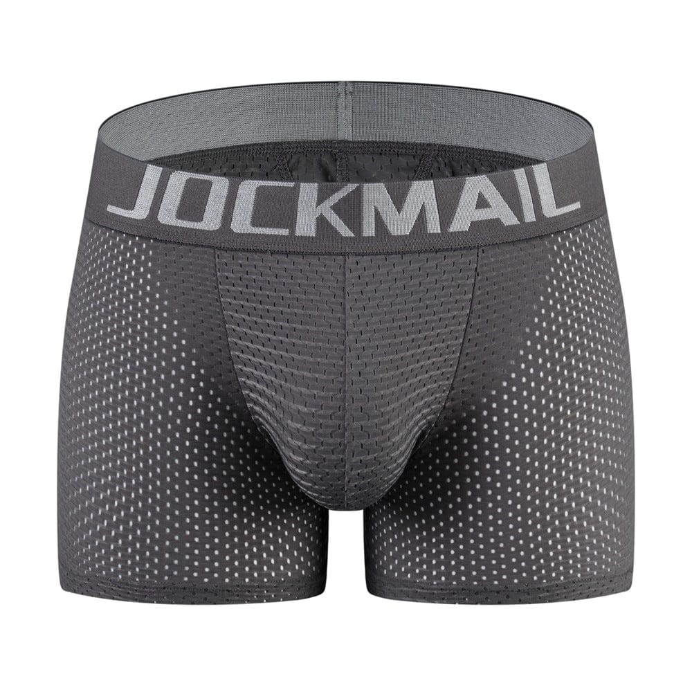 Menaful™ gray / M Men's Long Mesh Butt-Lifting Boxer Brief