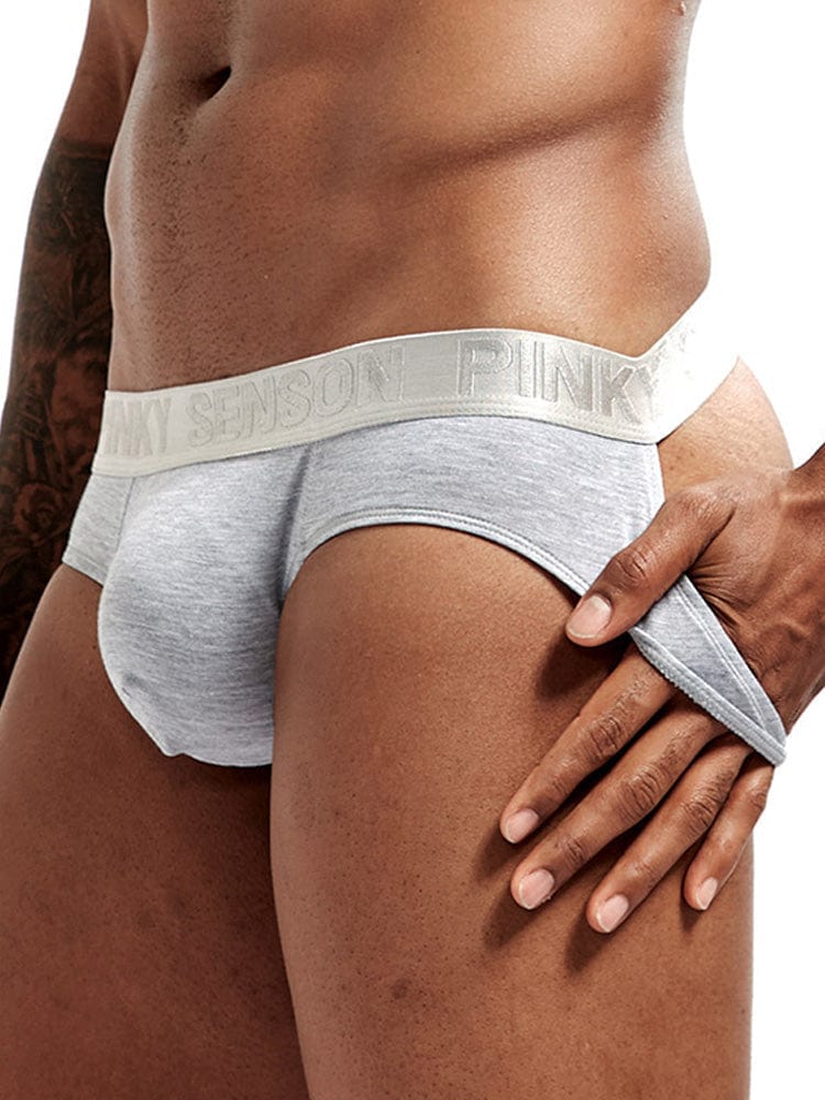 menaful Gray / M Men's Modal Double Jockstrap Convex Thong