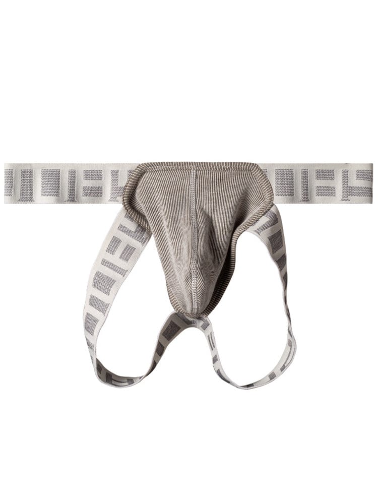 menaful Gray / M Men's Sexy Double Waistband Thong