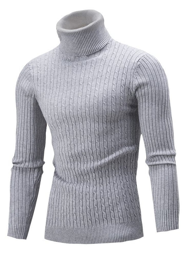 menaful Gray / M Men's Turtleneck Bottoming Sweater