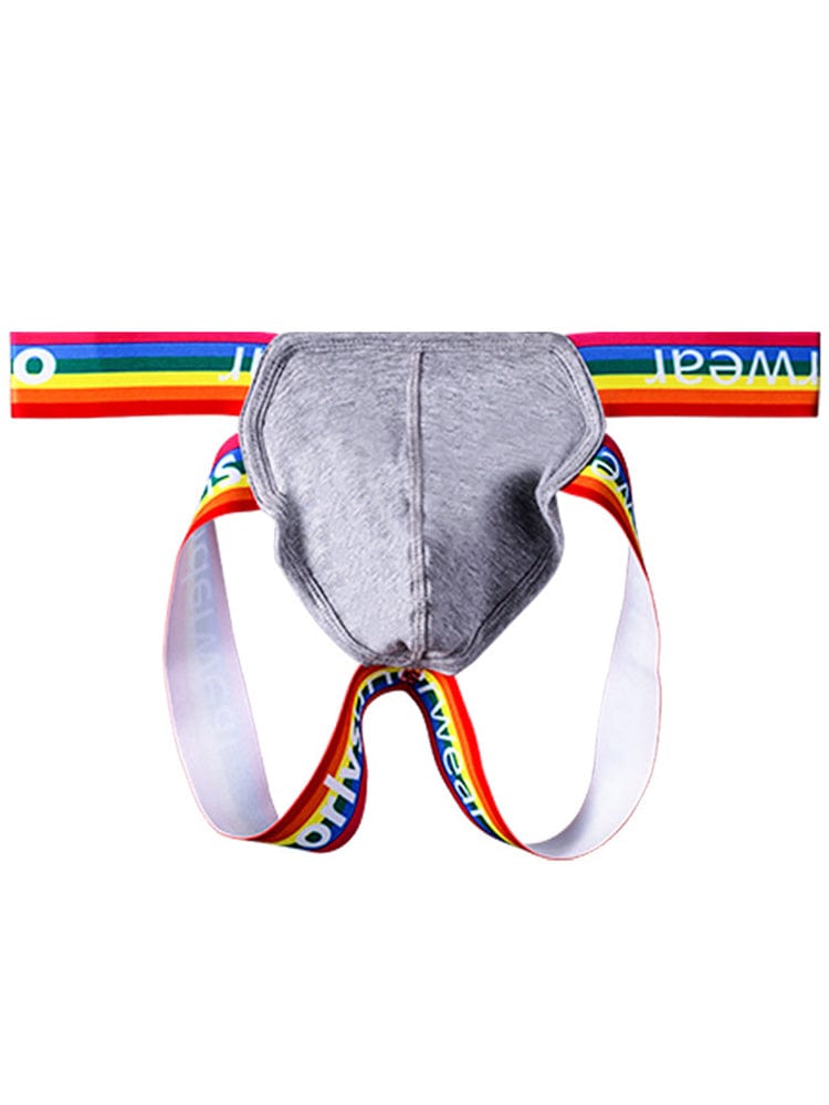 menaful Gray / M Pouch Bag Sexy Men's Rainbow Thong