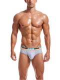 menaful Gray / M Rainbow Waistband Cotton Briefs