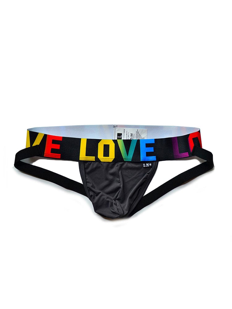 menaful Gray / M Sexy Rainbow Letter Belt Double Belt Thong