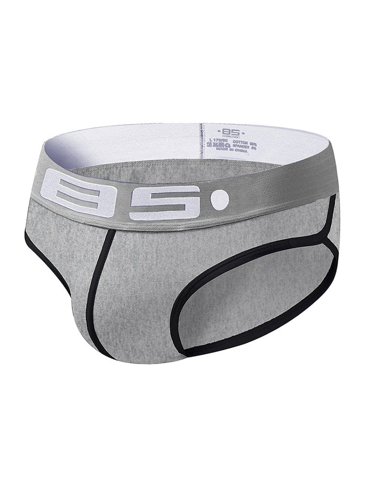 menaful Gray / M Solid Color Cotton Breathable Comfort Briefs