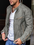 menaful Gray / S Autumn And Winter Men's PU Leather Jacket