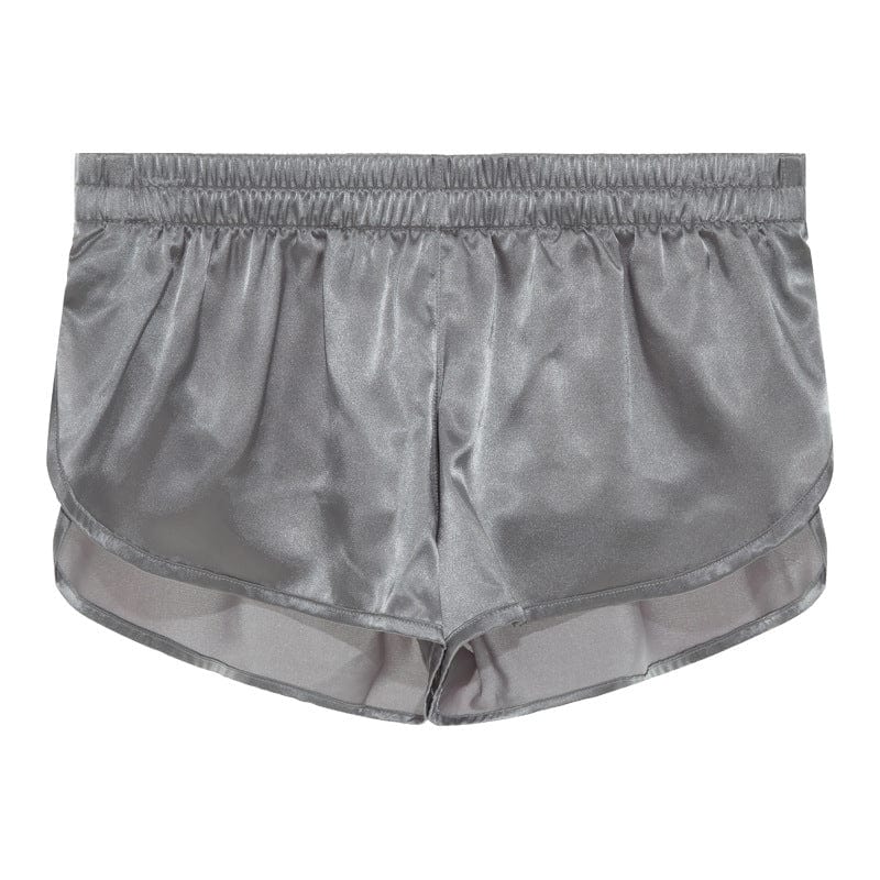 menaful Gray / S Ruffled Mens Solid Color Boxer Briefs