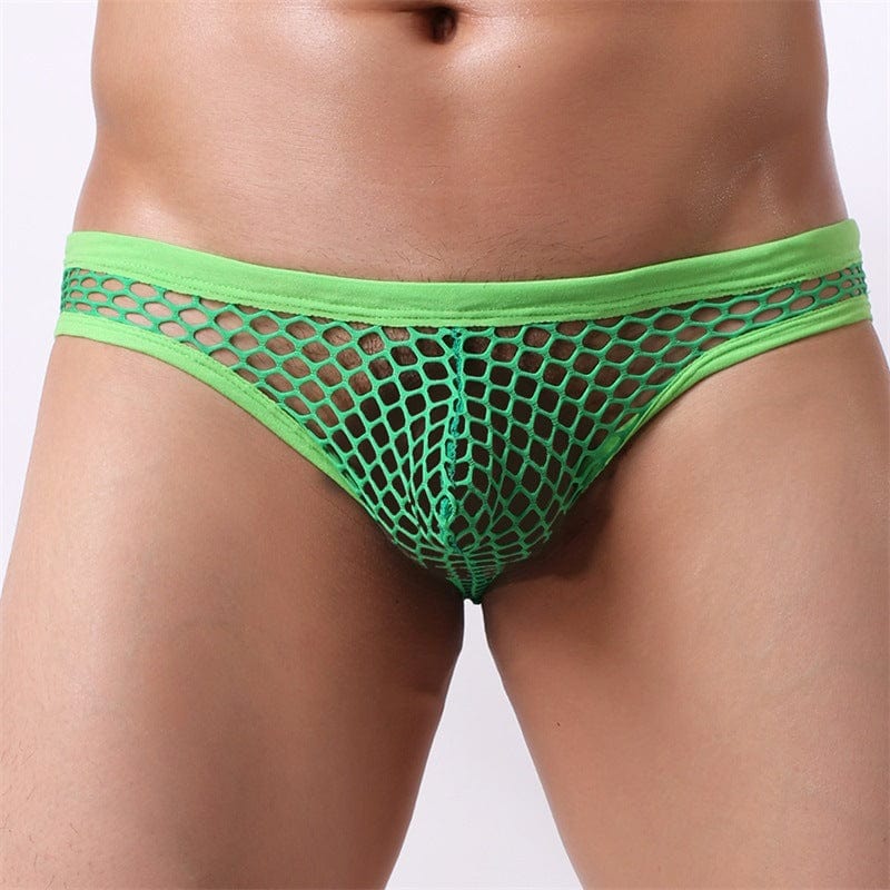 Menaful™ green / M(70-84cm) Men's Low-Rise Sheer Large Mesh Breathable Briefs