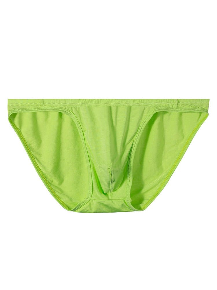 menaful Green / M Breathable Sports Solid Color Low Waist Briefs