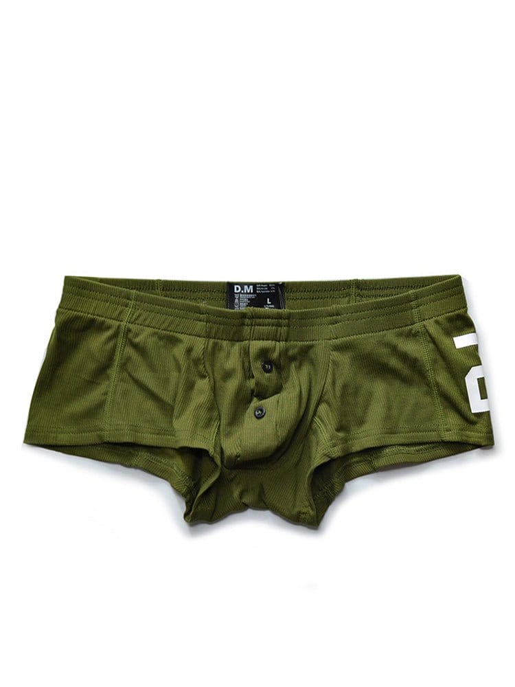 menaful Green / M Comfort Solid Color Button Boxer