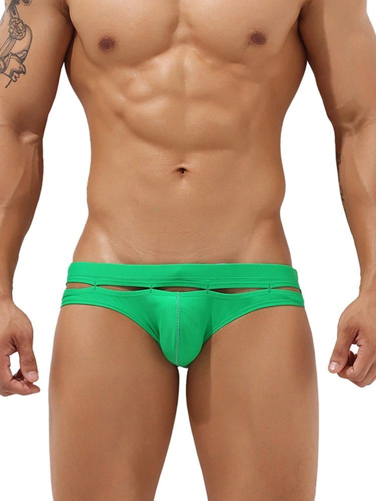 menaful Green / M Cutout Fashion Sexy Swim Briefs