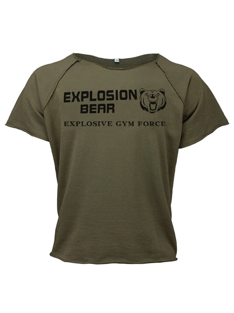 menaful Green / M Explosion Bear Men's Short Sleeve T-Shirt