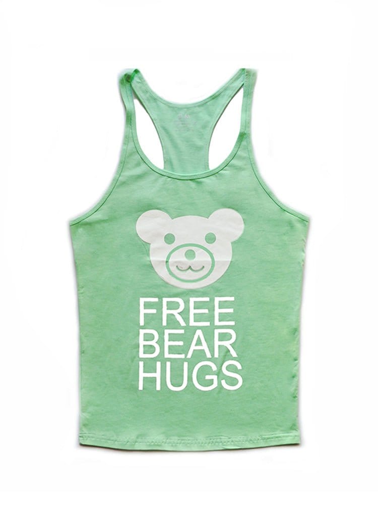 menaful Green / M Free Bear Hugs Tank Tops