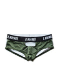 menaful Green / M Men's Buttocks Transparent Sexy Boxer Briefs