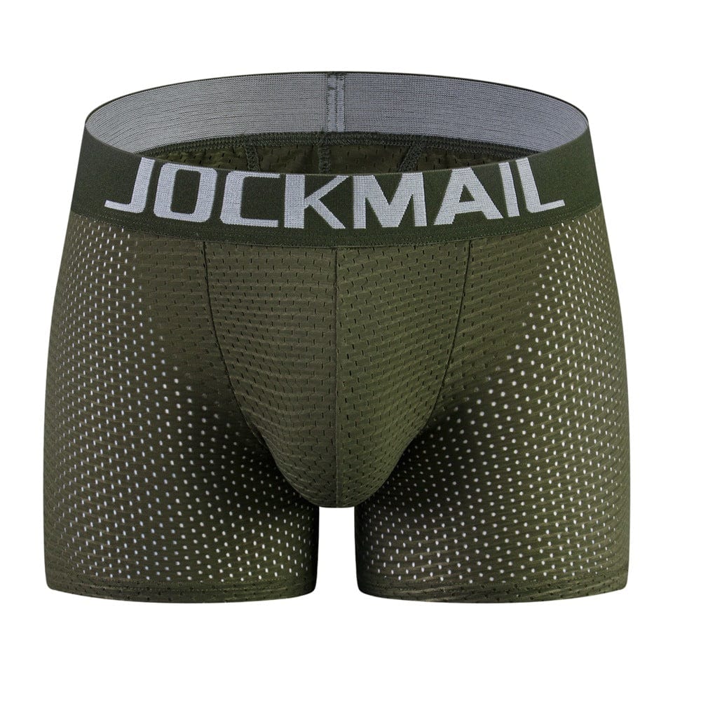 Menaful™ green / M Men's Long Mesh Butt-Lifting Boxer Brief