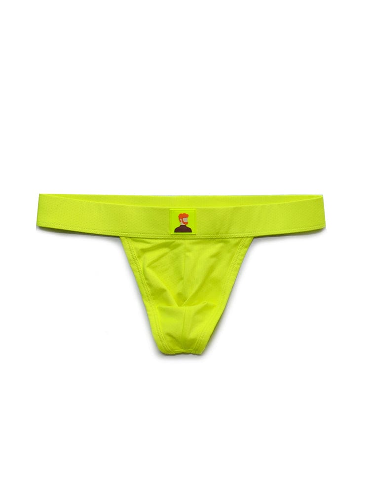 menaful Green / M Men's Low Waist Sexy Solid Color Cartoon Head Thong