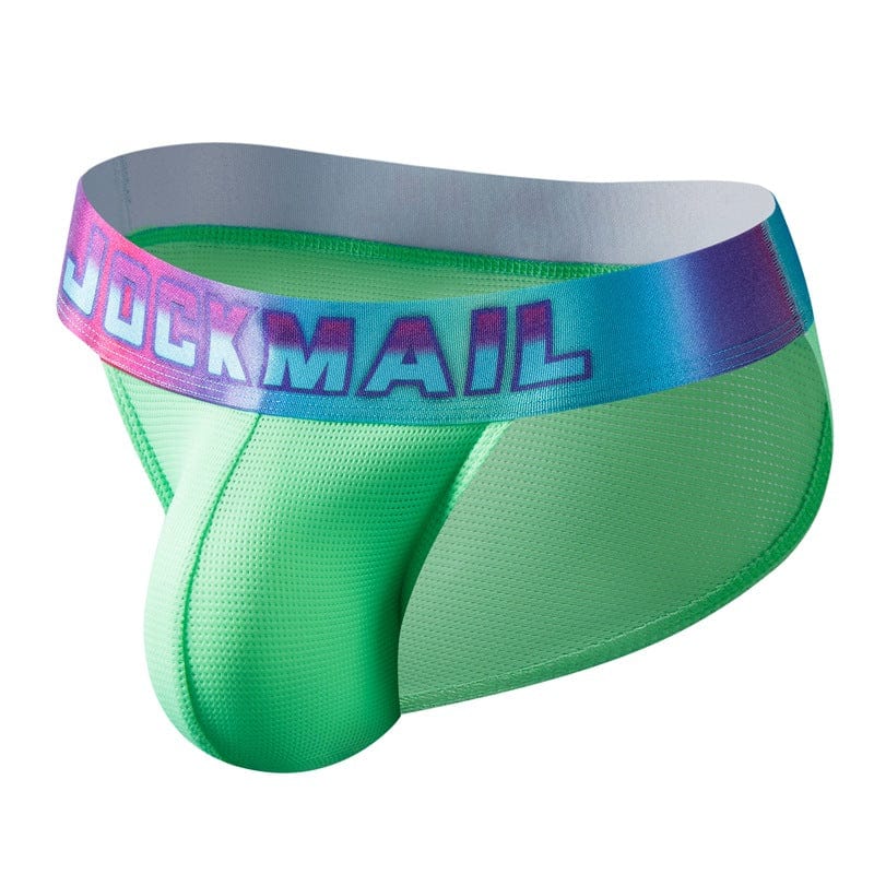 Menaful™ green / M Men's Mesh Breathable Low-Rise Briefs with Rainbow Waistband