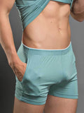 menaful Green / M Men's Modal Solid Colour Home Shorts