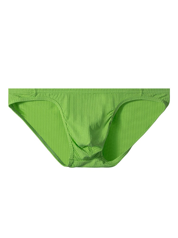 menaful Green / M Men's Pit Cloth Solid Color Low Waist Briefs