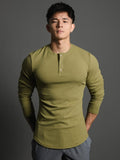 menaful Green / M Men's Round Neck Casual Tight-fitting Clothes Cotton T-shirt