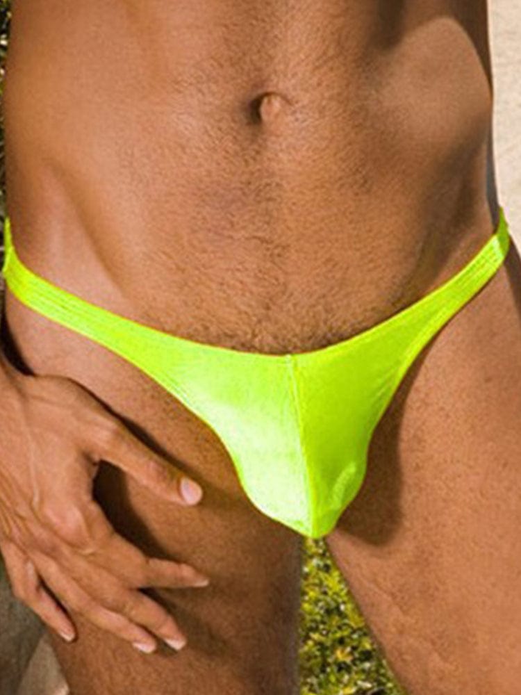 menaful Green / M Men's Sexy Low Waist Beach Spa Bikini