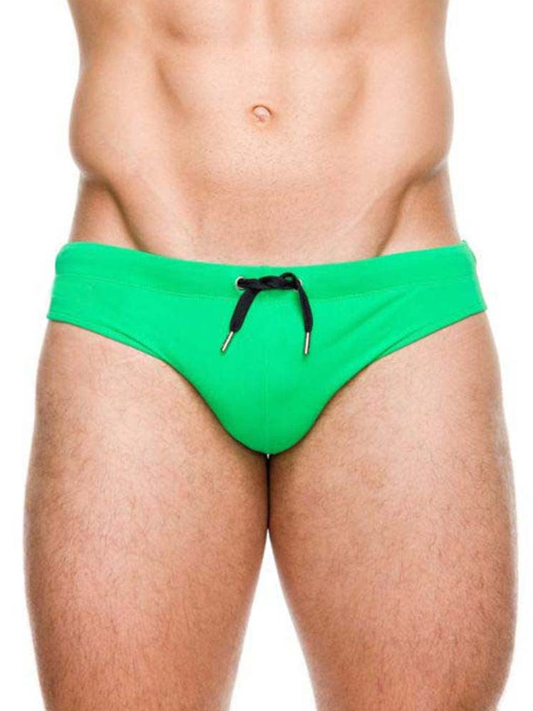 menaful Green / M Men's Solid Color Sexy Triangle Swim Briefs