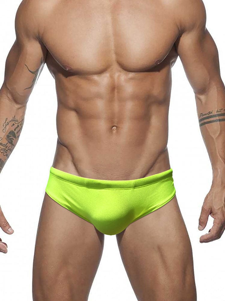 MENAFUL™ Green / M Men's Solid Color Shiny Sexy Triangle Swim Briefs