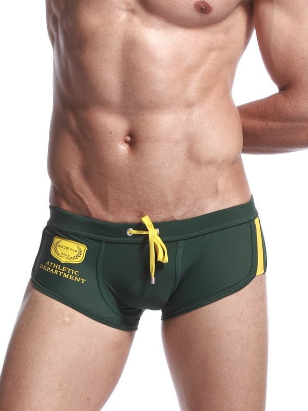 menaful Green / M Summer Men's Nylon Boxer Swim Trunks