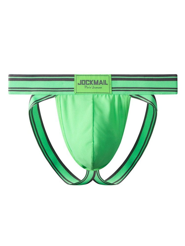 menaful Green / S Breathable Mesh Double Strap Men's Thong