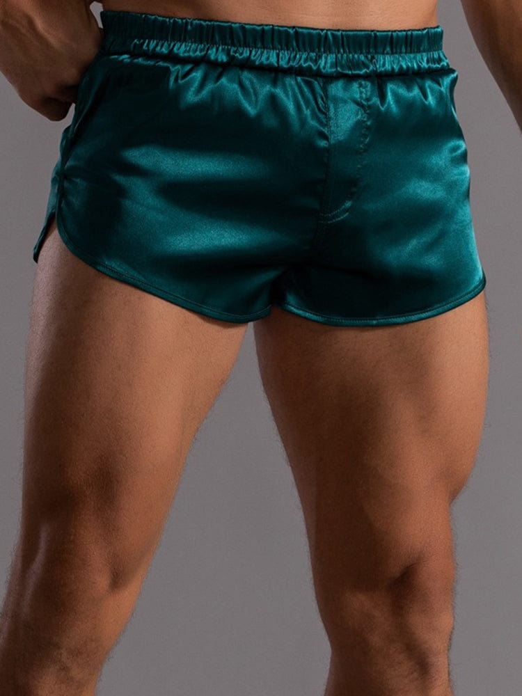 menaful Green / S Men's Rounded Silk Short Shorts