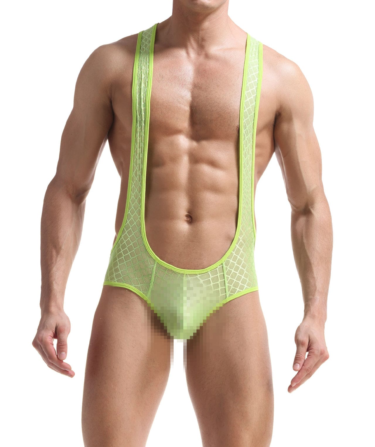 Menaful™ green / S Men's Sexy Jacquard Mesh Transparent Bodysuit