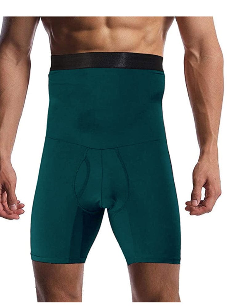 menaful Green / S Men's Silicone Anti-Slip High Waist Shaping Boxer Briefs