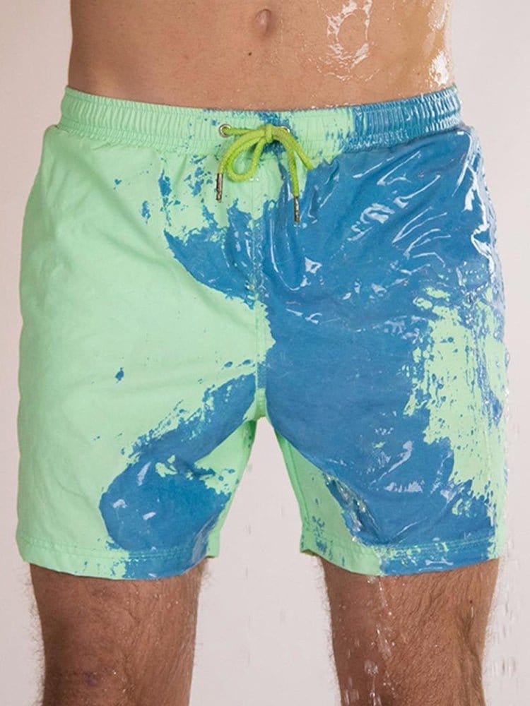 menaful Green to blue / S Colour Changing Quick Dry Swim Trunks