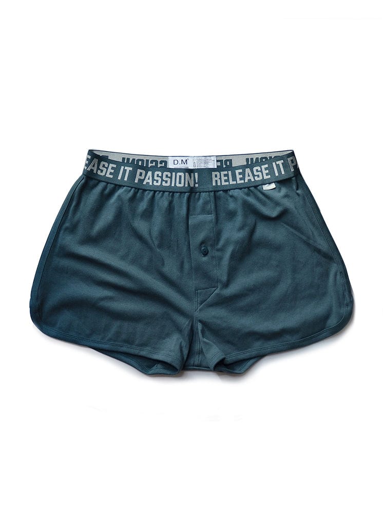 menaful Greenish Grey / M Men's Low Waist Sexy Home Plus Size Boxer Shorts