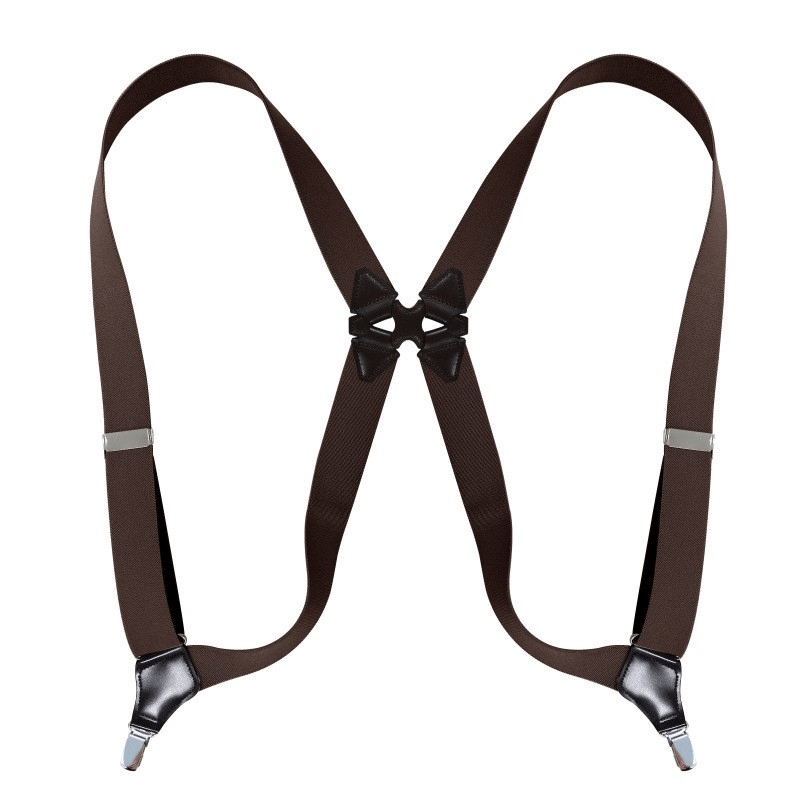 menaful harness Brown / One Size Retro Gentleman Men's Suspender Harness