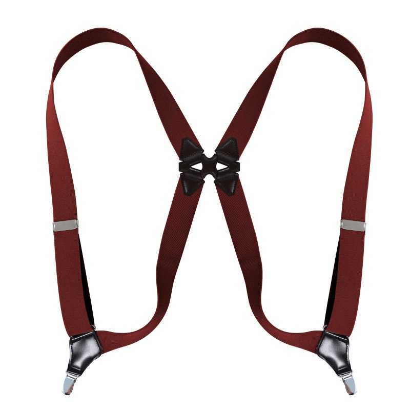 menaful harness Burgundy / One Size Retro Gentleman Men's Suspender Harness