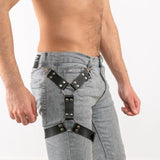 menaful harness Leather Thigh Leg Garters Belt Harness Punk Body Cage