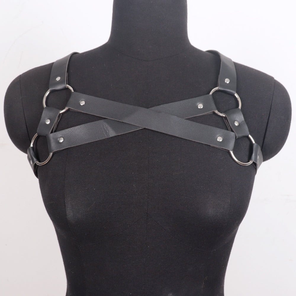 MENAFUL™ Harness Men's Corset PU Leather Collar+Bracelet+Harness Set